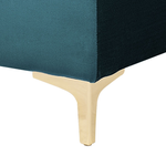 Chaiselongue Samtstoff blaugrün / gold ABERDEEN