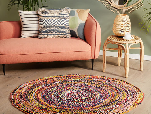 Teppich Baumwolle bunt ⌀ 140 cm TOKAT