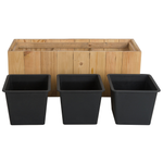 Blumentopf Holz hellbraun rechteckig 66 x 24 x 24 cm TRIKALA