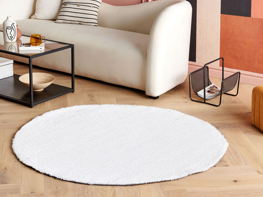 Teppich weiss ⌀ 140 cm Shaggy DEMRE