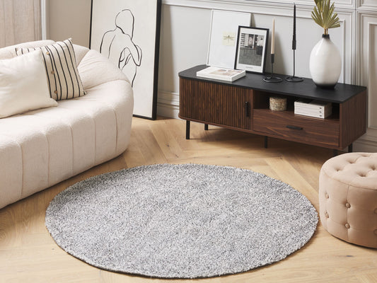 Teppich grau meliert ⌀ 140 cm Shaggy DEMRE