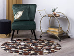 Teppich Kuhfell braun / gold ⌀ 140 cm Patchwork Kurzflor SORGUN