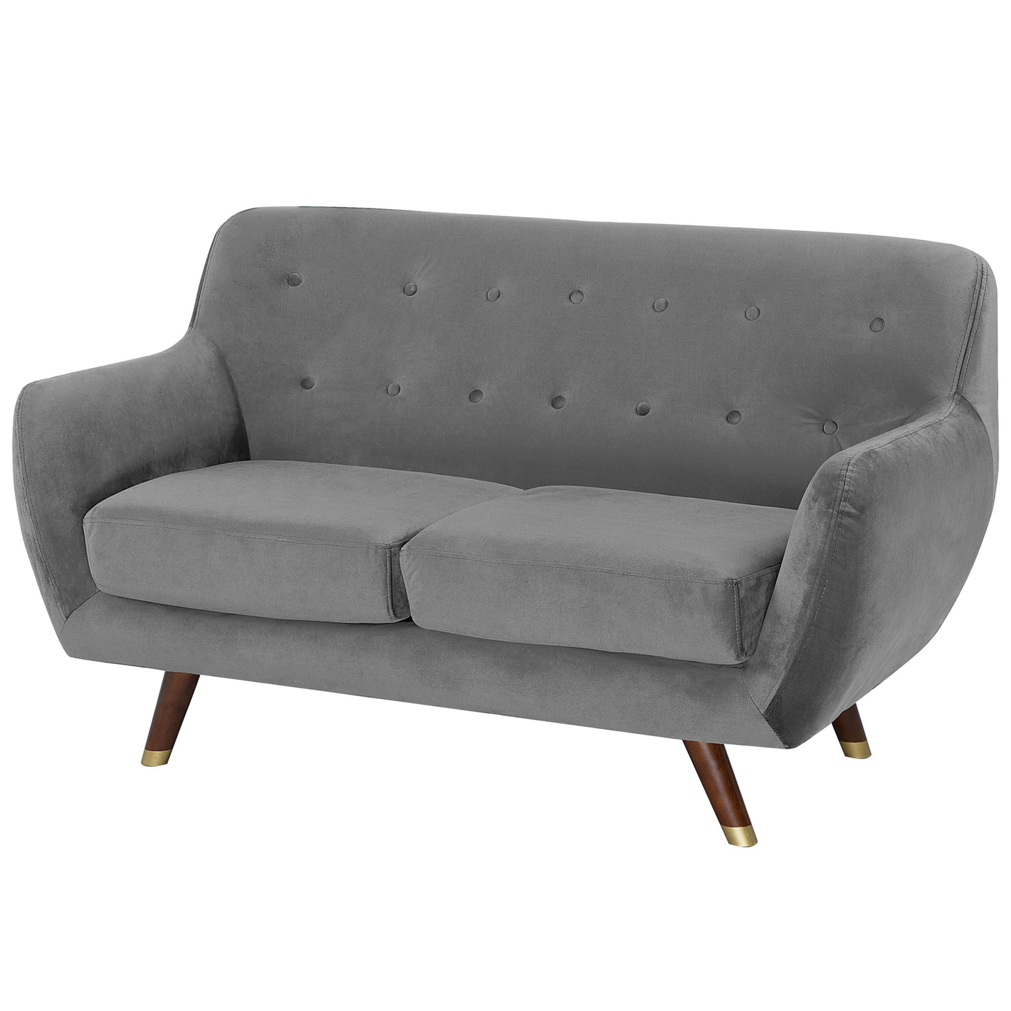 2-Sitzer Sofa Samtstoff grau BODO