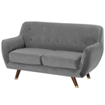 2-Sitzer Sofa Samtstoff grau BODO