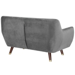 2-Sitzer Sofa Samtstoff grau BODO