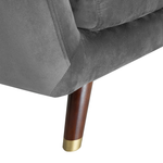 2-Sitzer Sofa Samtstoff grau BODO