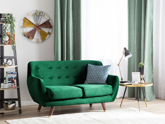 2-Sitzer Sofa Samtstoff smaragdgrün BODO