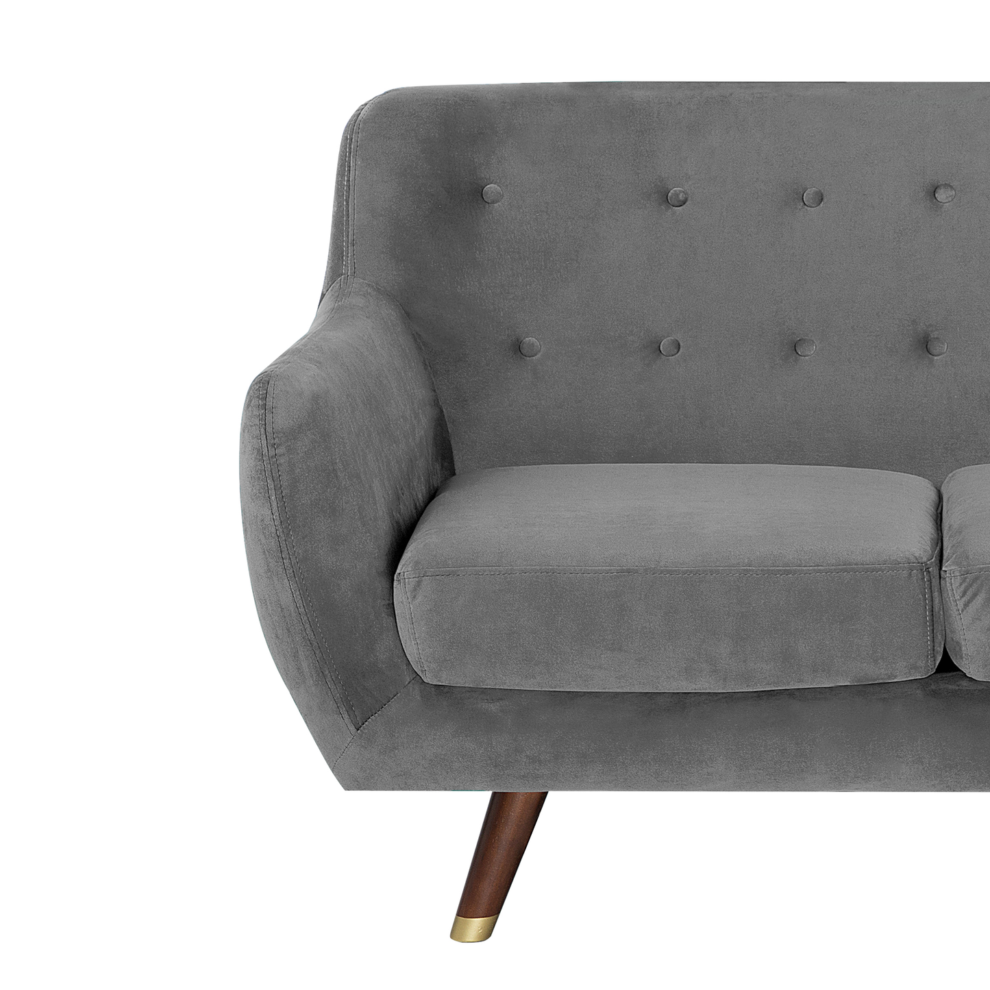 3-Sitzer Sofa Samtstoff grau BODO
