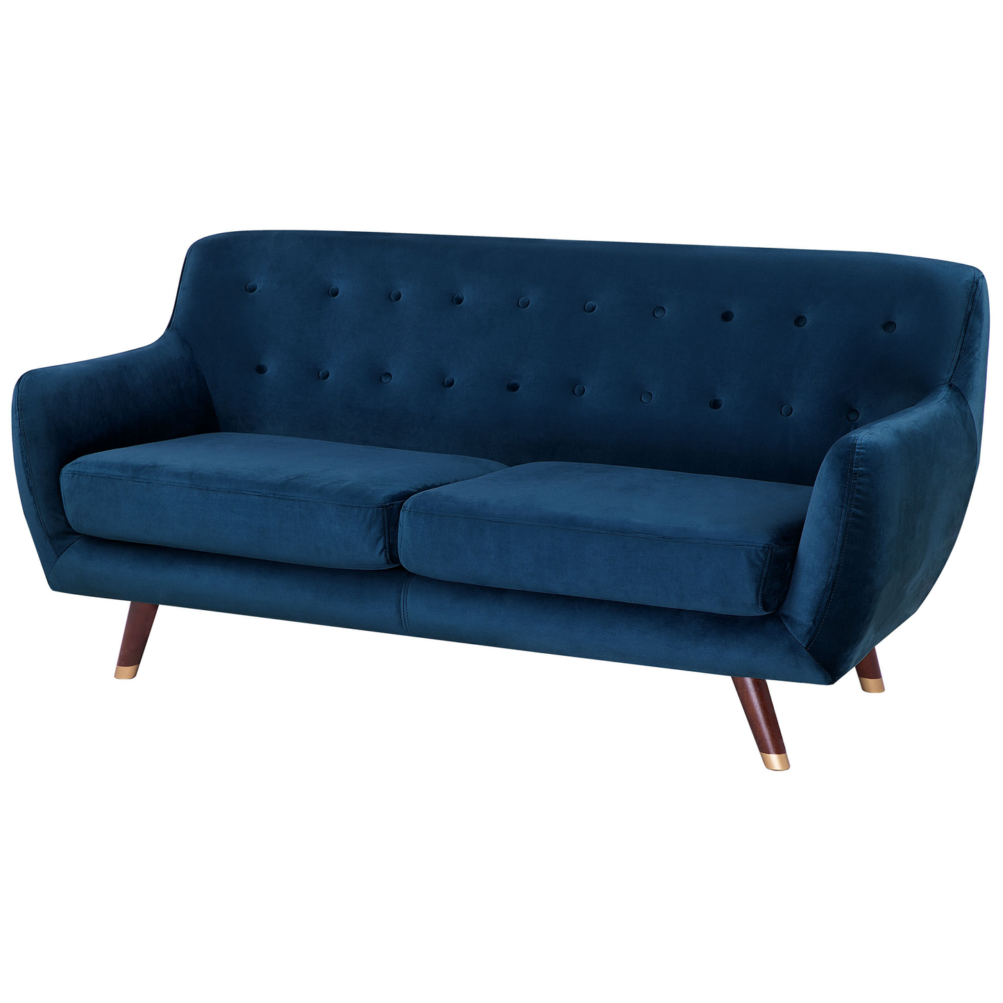 3-Sitzer Sofa Samtstoff marineblau BODO