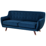 3-Sitzer Sofa Samtstoff marineblau BODO