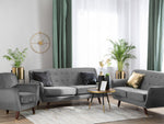 Sofa Set Samtstoff grau 6-Sitzer BODO