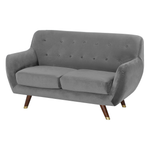 Sofa Set Samtstoff grau 6-Sitzer BODO