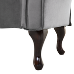 Chaiselongue Samtstoff grau linksseitig LATTES