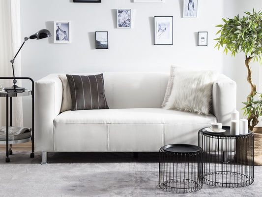 3-Sitzer Sofa Kunstleder weiss FLORO