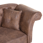 Chaiselongue Kunstleder hellbraun rechtsseitig LATTES