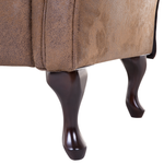 Chaiselongue Kunstleder hellbraun rechtsseitig LATTES