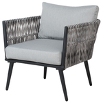 Lounge Set mit Tisch 4-Sitzer PREVEZA Polyrattan Grau