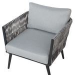 Lounge Set mit Tisch 4-Sitzer PREVEZA Polyrattan Grau