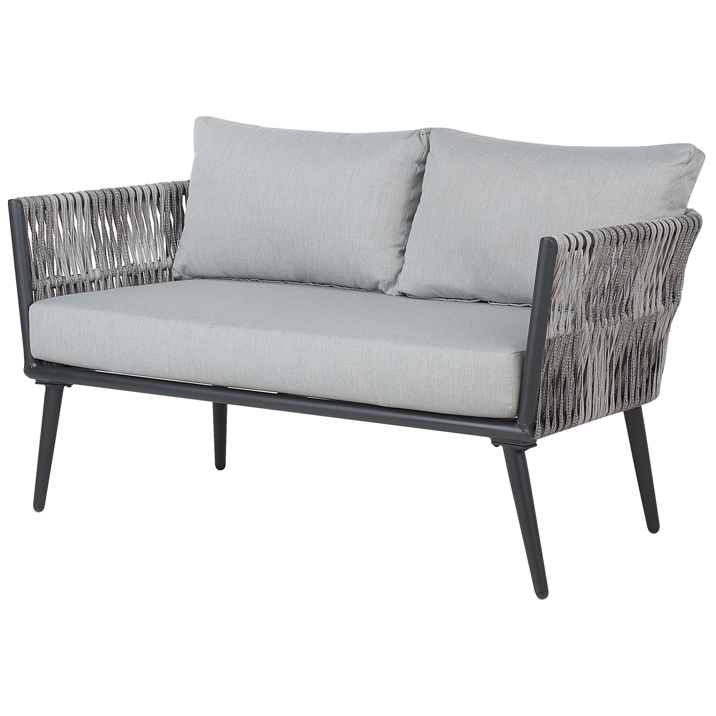 Lounge Set mit Tisch 4-Sitzer PREVEZA Polyrattan Grau
