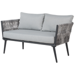 Lounge Set mit Tisch 4-Sitzer PREVEZA Polyrattan Grau