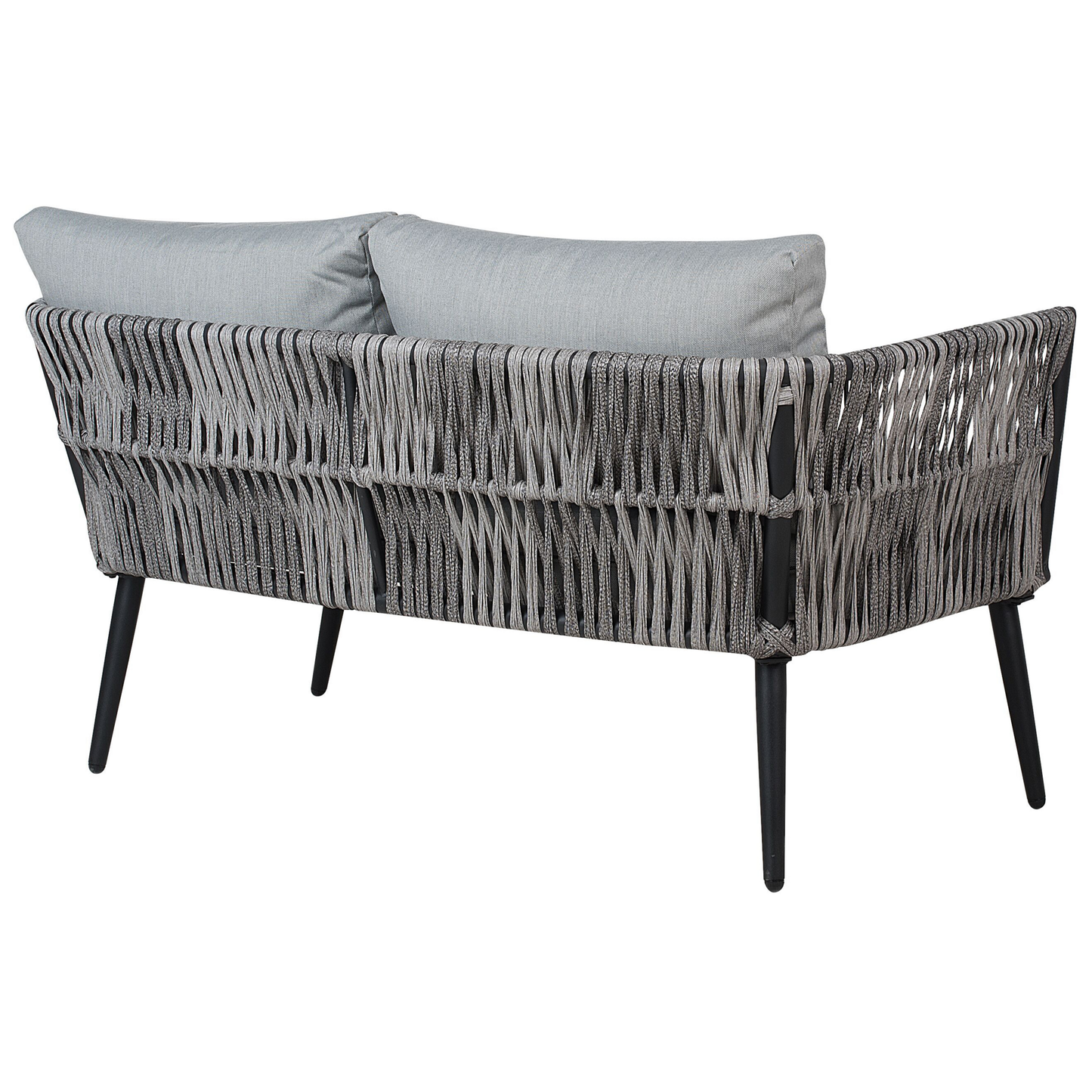 Lounge Set mit Tisch 4-Sitzer PREVEZA Polyrattan Grau