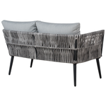 Lounge Set mit Tisch 4-Sitzer PREVEZA Polyrattan Grau
