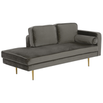 Chaiselongue Samtstoff taupe rechtsseitig MIRAMAS