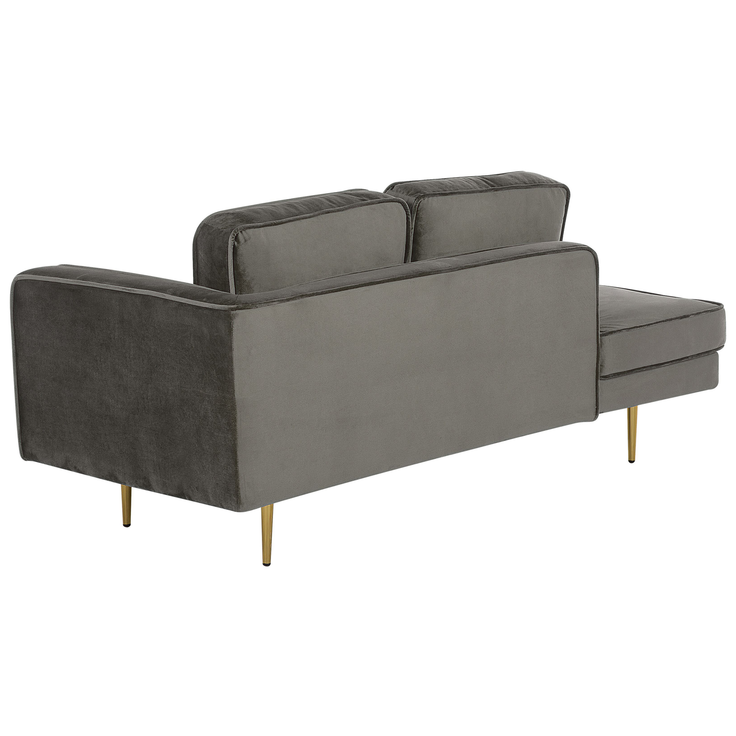 Chaiselongue Samtstoff taupe rechtsseitig MIRAMAS