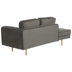 Chaiselongue Samtstoff taupe rechtsseitig MIRAMAS