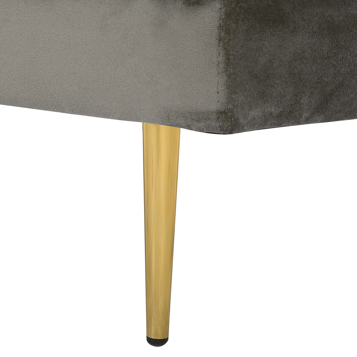 Chaiselongue Samtstoff taupe rechtsseitig MIRAMAS