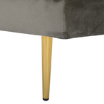 Chaiselongue Samtstoff taupe rechtsseitig MIRAMAS
