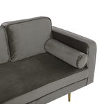 Chaiselongue Samtstoff taupe rechtsseitig MIRAMAS