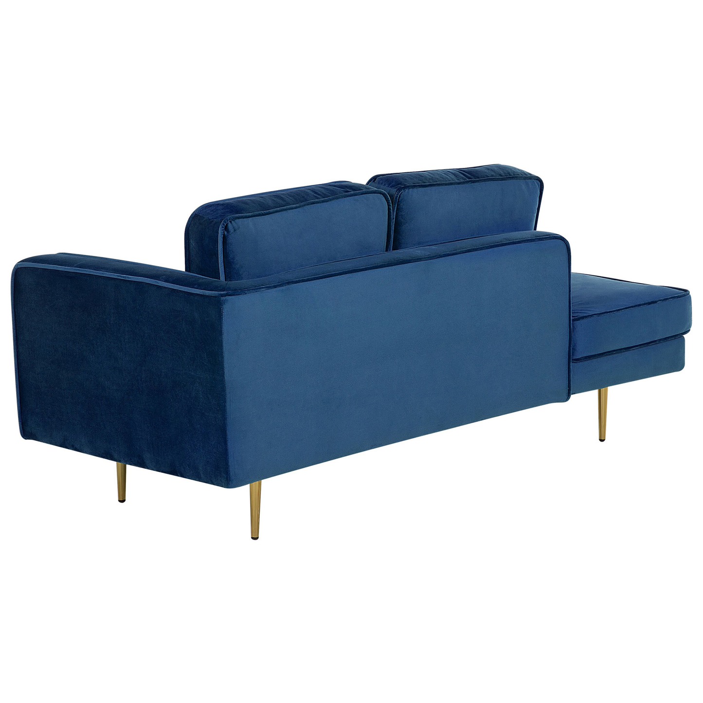 Chaiselongue Samtstoff marineblau rechtsseitig MIRAMAS
