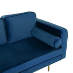 Chaiselongue Samtstoff marineblau rechtsseitig MIRAMAS
