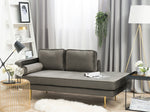 Chaiselongue Samtstoff taupe linksseitig MIRAMAS