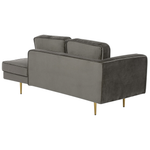 Chaiselongue Samtstoff taupe linksseitig MIRAMAS