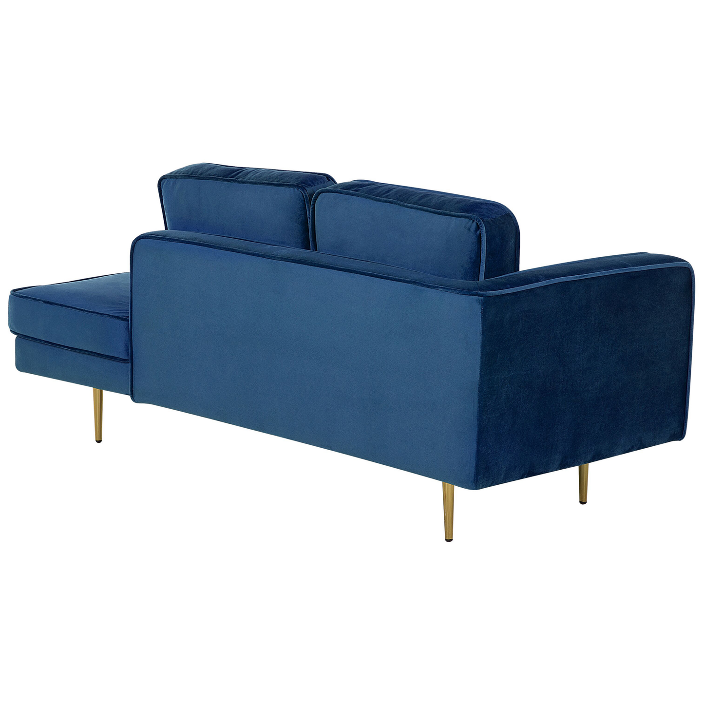 Chaiselongue Samtstoff marineblau linksseitig MIRAMAS