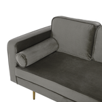 Chaiselongue Samtstoff taupe linksseitig MIRAMAS