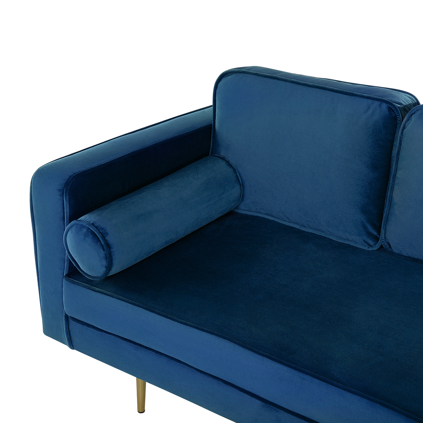 Chaiselongue Samtstoff marineblau linksseitig MIRAMAS