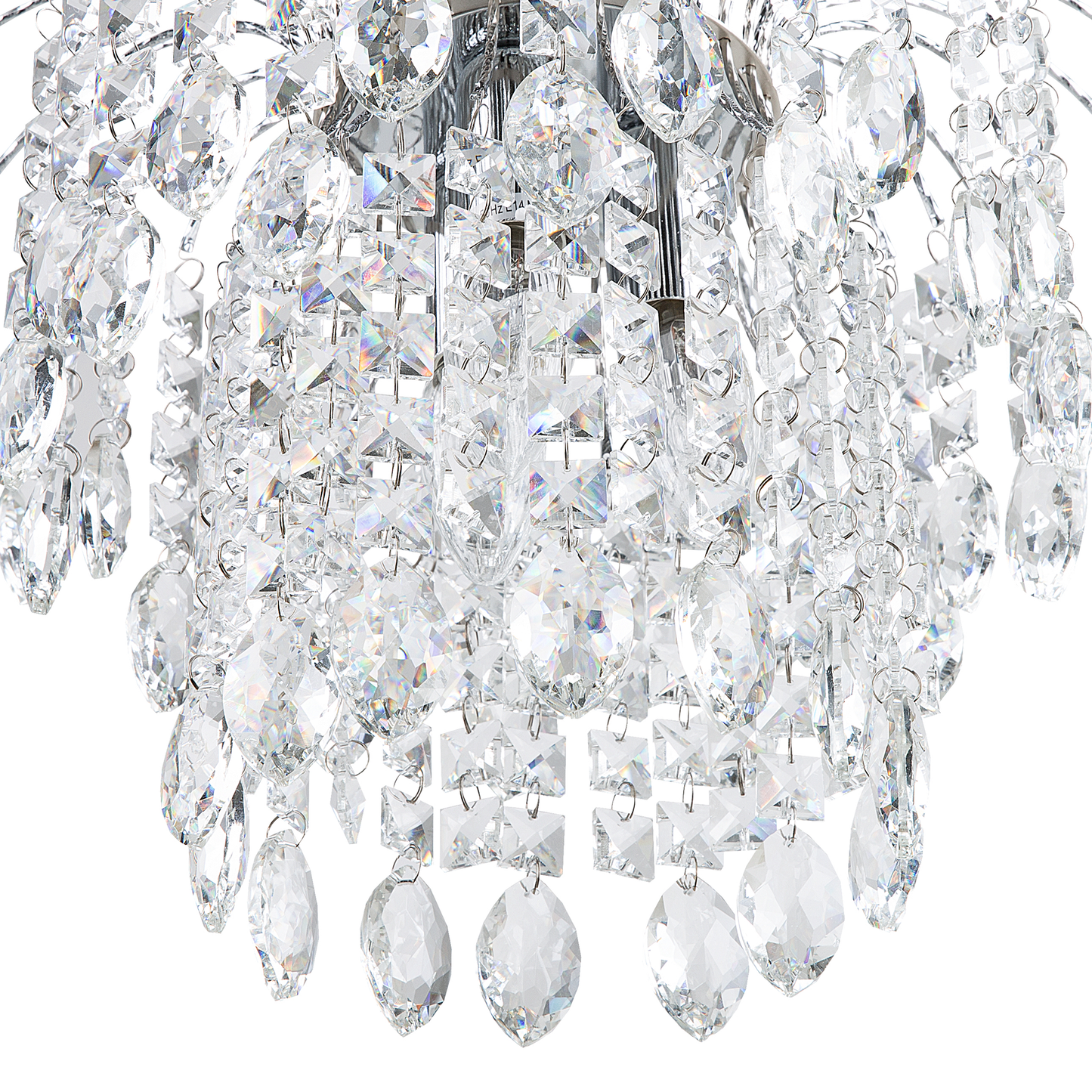 Kronleuchter Metall / Acrylglas silber Kristall-Optik 3-flammig RIVIL