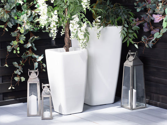Blumenkübel MODI Stein 40 cm Weiss