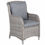 Set mit 2 Stühlen und Sitzkissen CASCAIS Polyrattan Grau