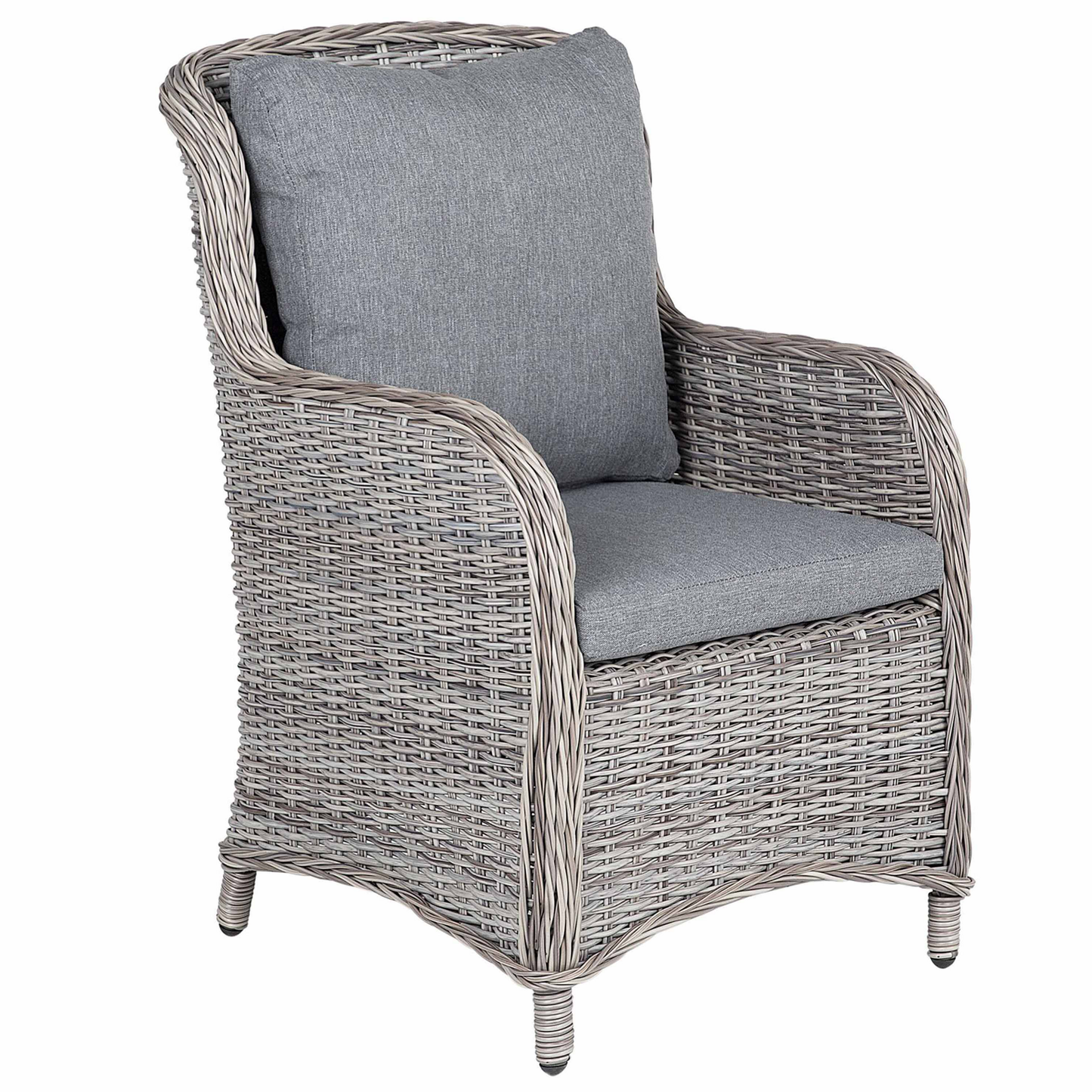 Gartenmöbel Set 6-Sitzer CASCAIS inkl. Kissen Polyrattan Grau