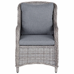 Gartenmöbel Set 6-Sitzer CASCAIS inkl. Kissen Polyrattan Grau