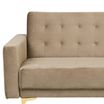 Schlafsofa 3-Sitzer Samtstoff sandbeige ABERDEEN