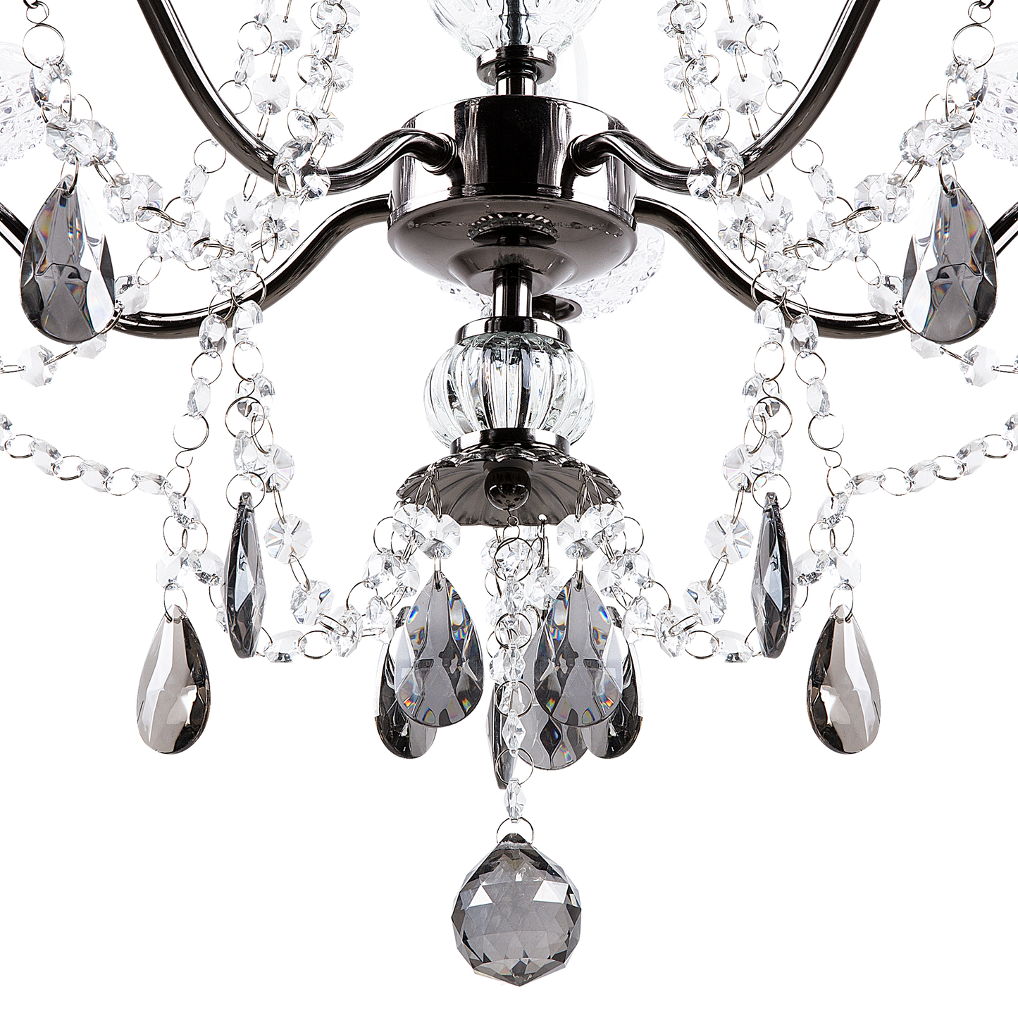 Kronleuchter Metall / Acrylglas schwarz Kristall-Optik 5-flammig TIEDA