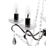 Kronleuchter Metall / Acrylglas schwarz Kristall-Optik 5-flammig TIEDA