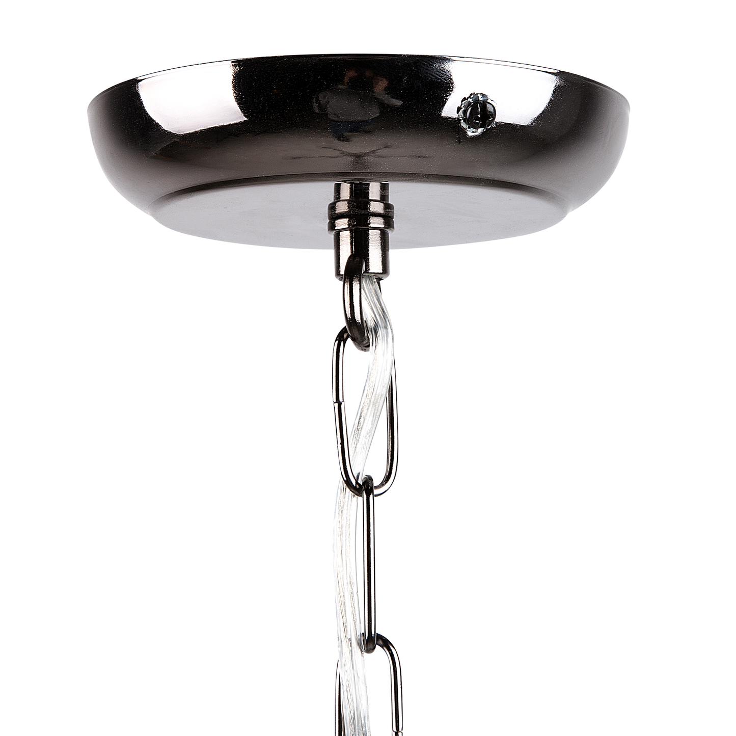 Kronleuchter Metall / Acrylglas schwarz Kristall-Optik 5-flammig TIEDA