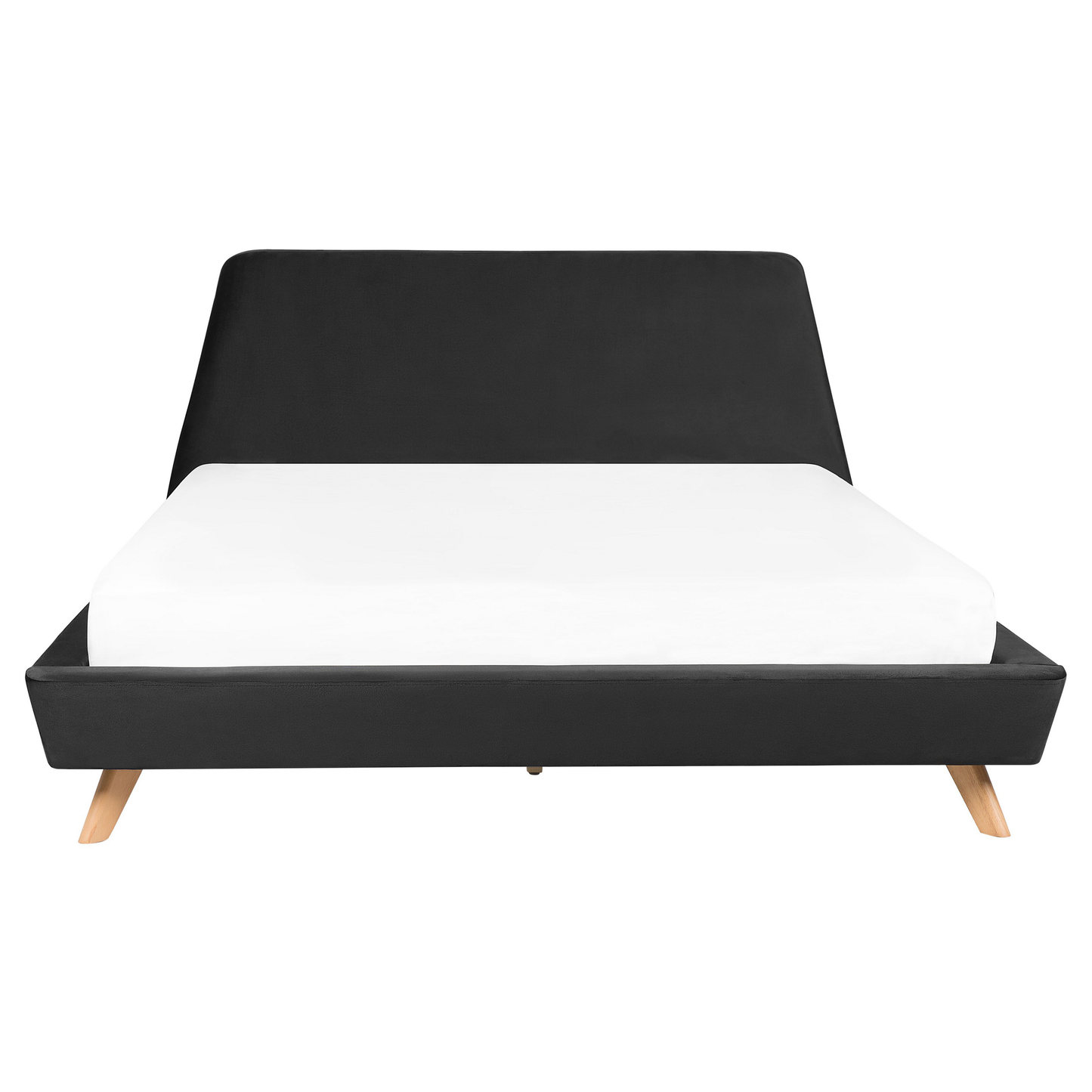 Bett mit Lattenrost Samtstoff VIENNE 160 x 200 cm Schwarz