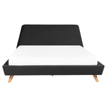 Bett mit Lattenrost Samtstoff VIENNE 160 x 200 cm Schwarz
